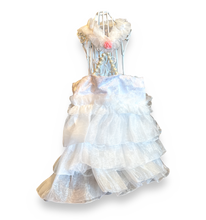 Load image into Gallery viewer, White Dress w/ Pearls and Pink Crown w/ Pearls and Hanger (SET)
