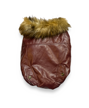 Load image into Gallery viewer, Faux Leather Coat w/ Fur Hood
