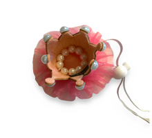 Load image into Gallery viewer, White Dress w/ Pearls and Pink Crown w/ Pearls and Hanger (SET)
