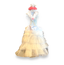 Load image into Gallery viewer, White Dress w/ Pearls and Pink Crown w/ Pearls and Hanger (SET)
