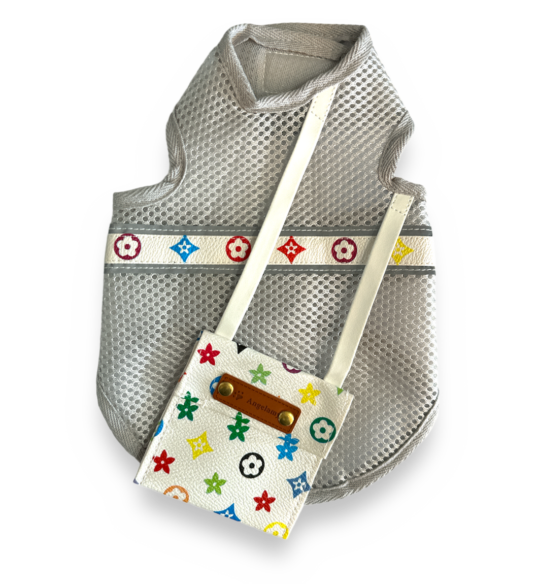 Designer Summer Pet Vest with Purse
