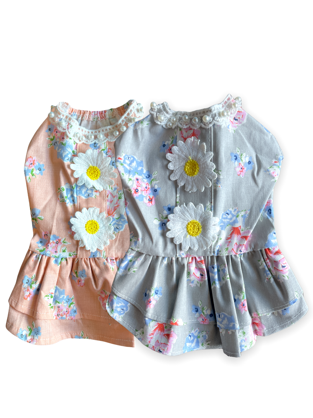 Printed Sundress w Flower Buttons